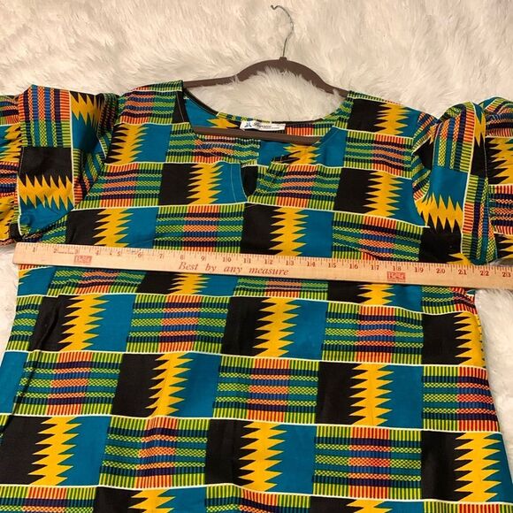 Casual Yellow, Red and Black Bohemian Dress with Crew Neck NWOT never worn - Picture 4 of 7